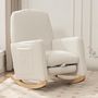 Voir la diapositive 3 : MERAX Fauteuil à Bascule Rocking Chair Avec Repose-pieds Extensible Blanc