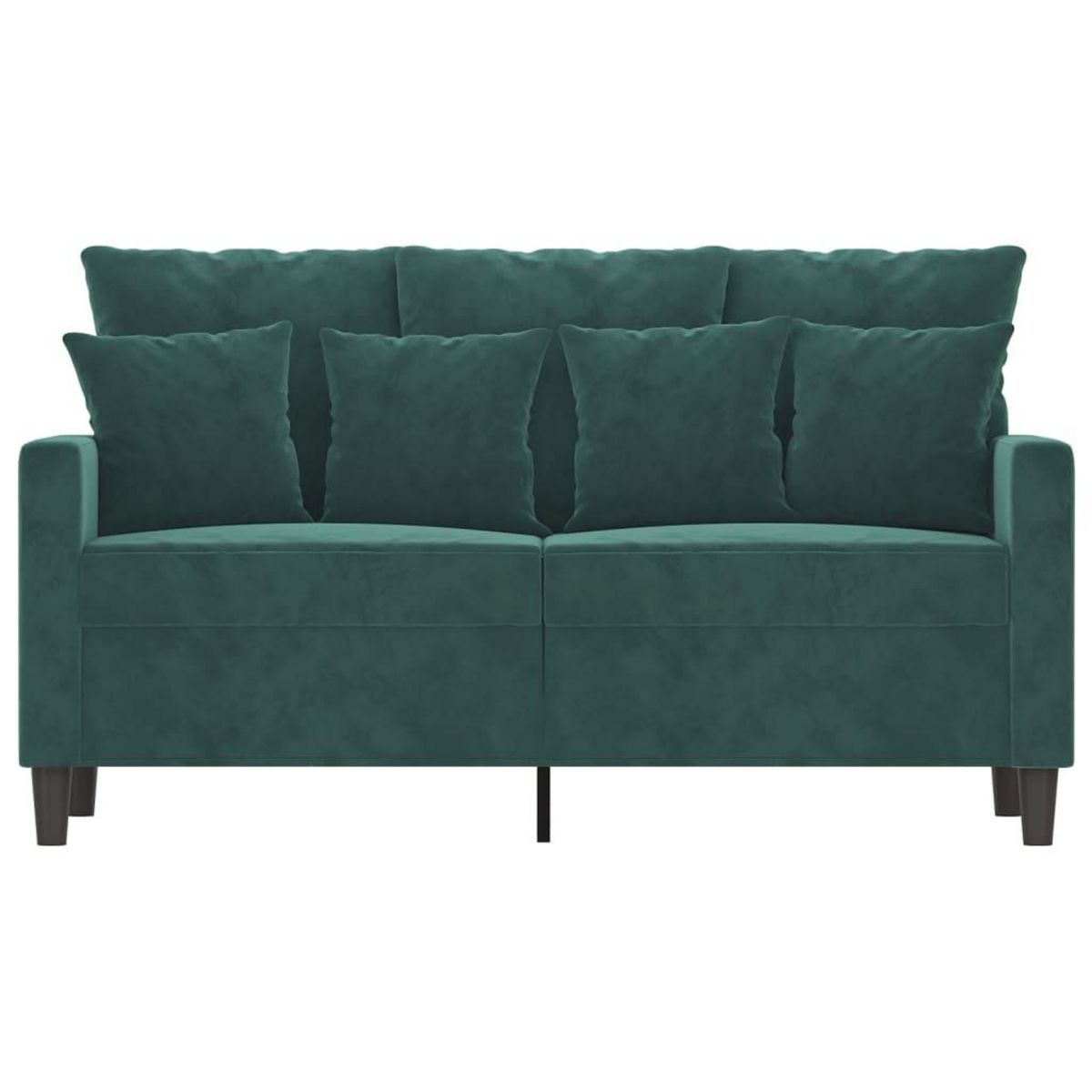 VIDAXL Canape a 2 places Vert fonce 120 cm Velours