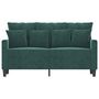 Voir la diapositive 3 : VIDAXL Canape a 2 places Vert fonce 120 cm Velours