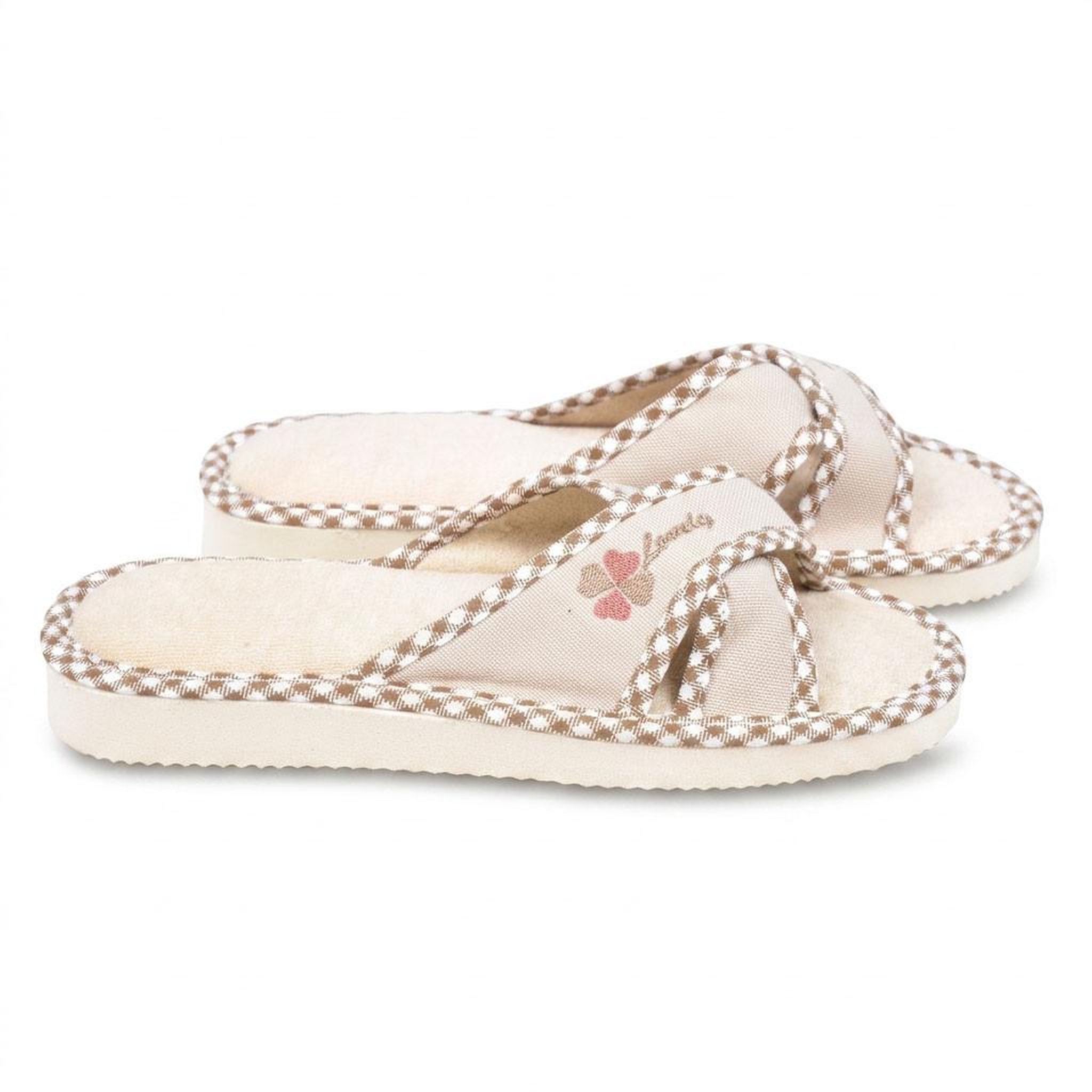 Voir la diapositive 4 : OZABI OZABI-Pantoufle Mule Femme Pack 2 Paires Sangles Croisees Imprimees