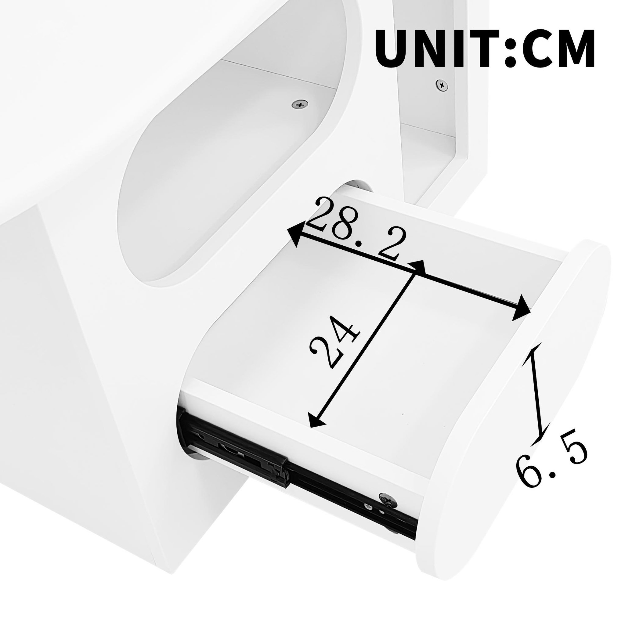 Voir la diapositive 4 : MERAX Table basse forme atypique blanc - 45x97 cm panneaux de particules