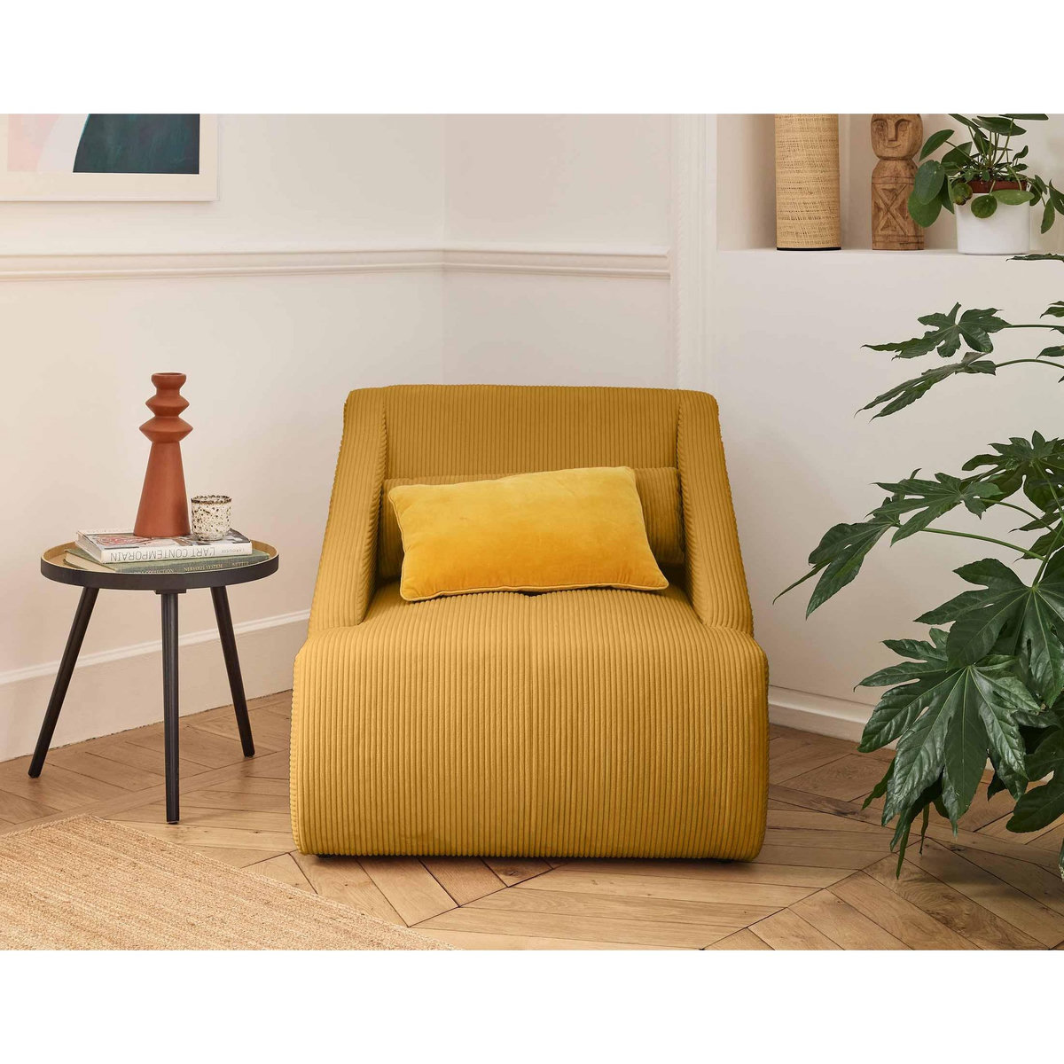 LISA DESIGN Onyx - fauteuil - en velours côtelé