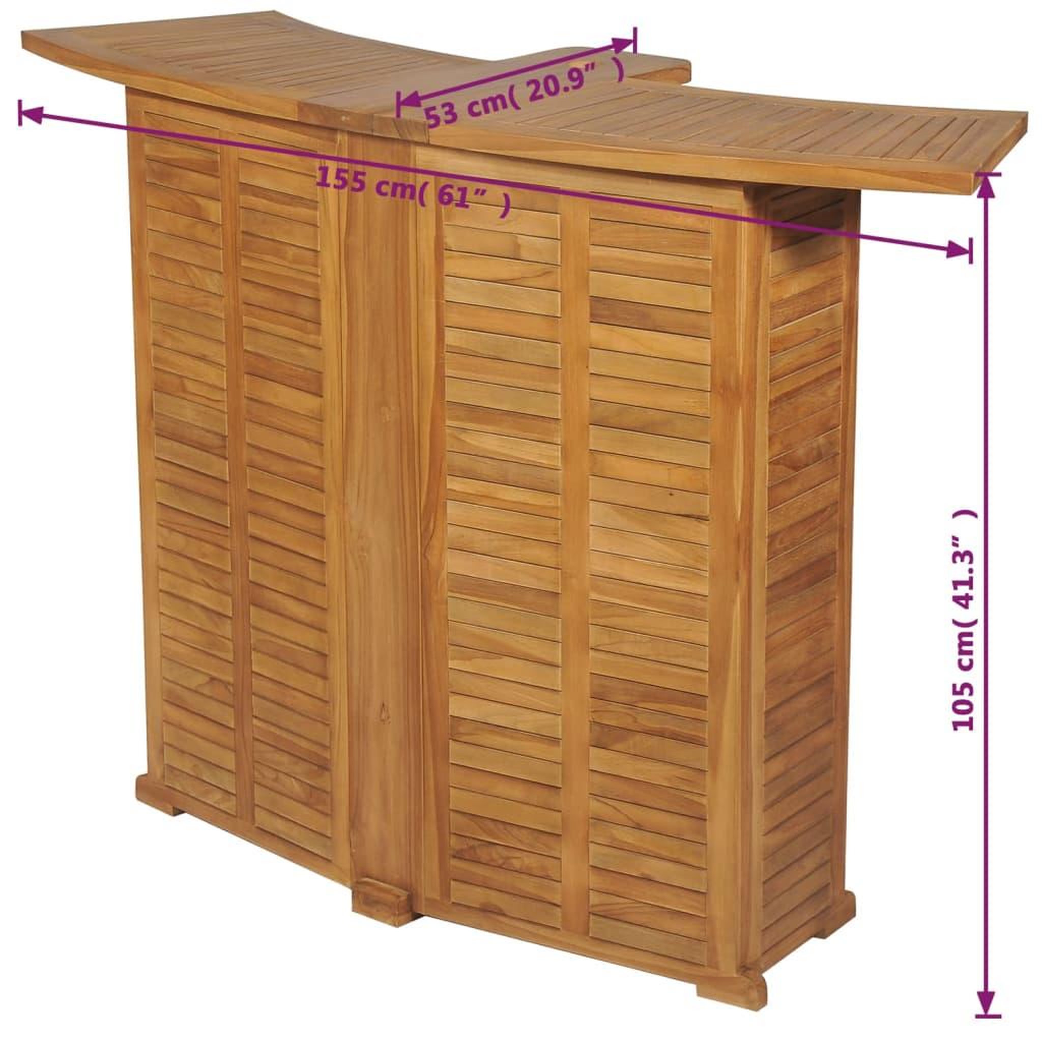 Voir la diapositive 6 : VIDAXL Table pliable de bar 155x53x105 cm bois de teck solide
