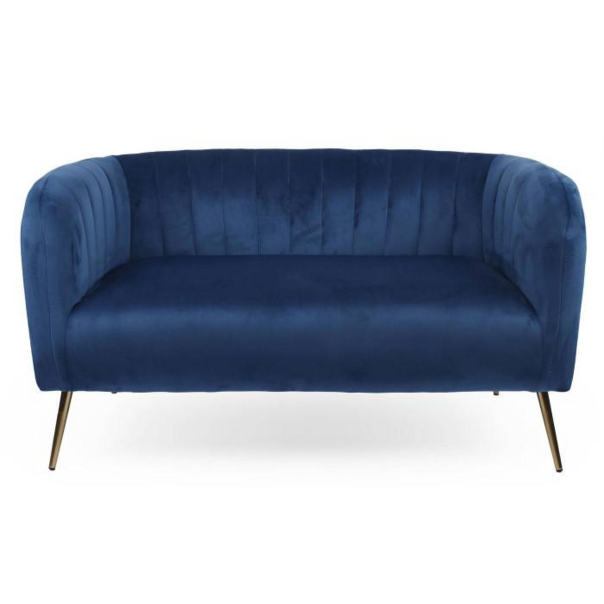 Paris Prix Canapé 2 Places en Velours  Reuben  128cm Bleu