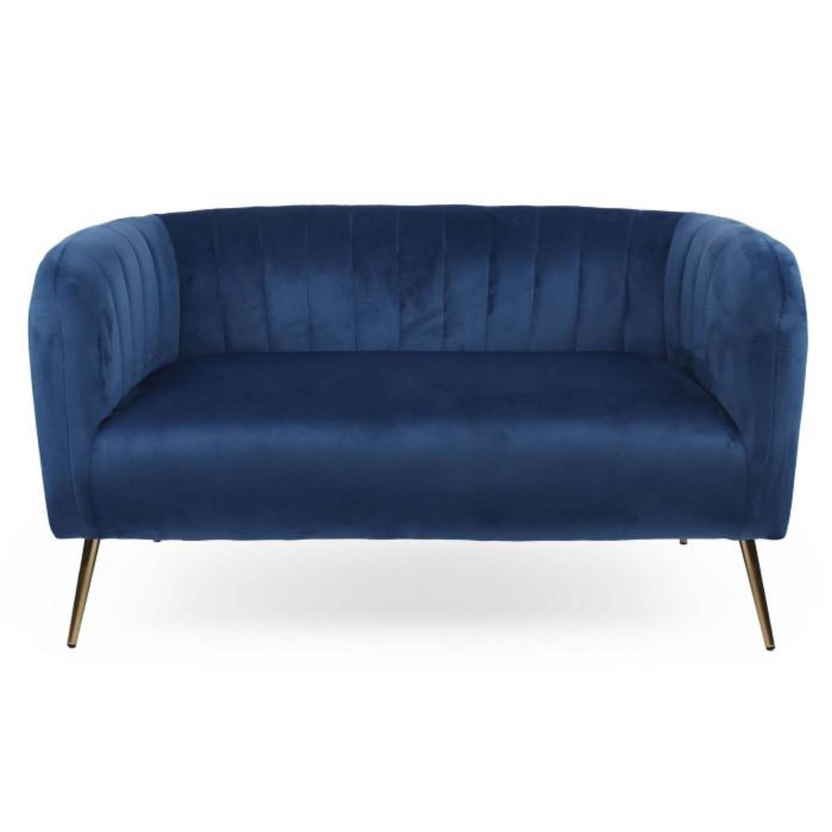 Paris Prix Canapé 2 Places en Velours  Reuben  128cm Bleu