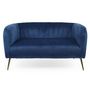 Voir la diapositive 2 : Paris Prix Canapé 2 Places en Velours  Reuben  128cm Bleu