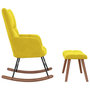 Voir la diapositive 4 : VIDAXL Chaise a bascule avec repose-pied Jaune moutarde Velours