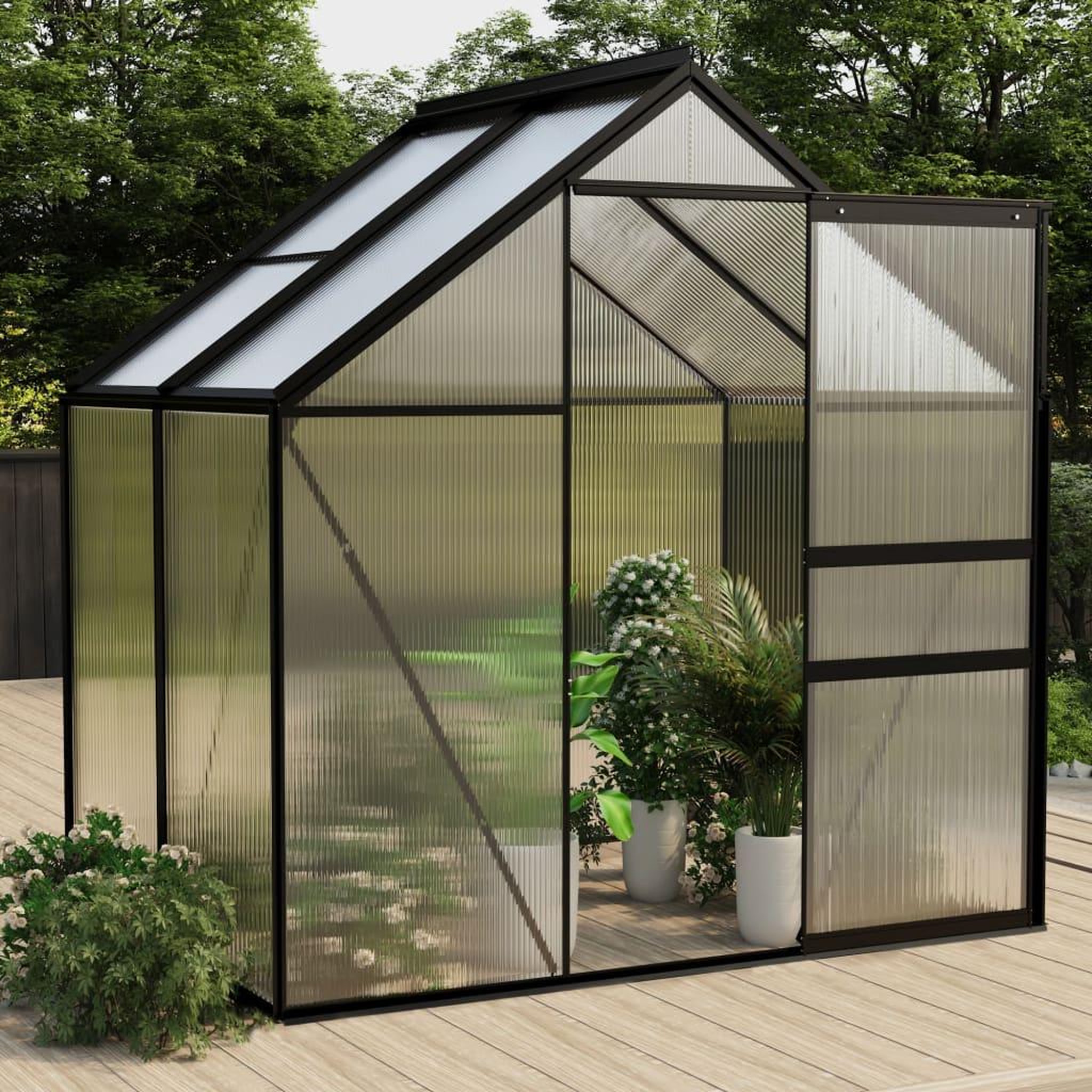 Voir la diapositive 1 : VIDAXL Serre Anthracite Aluminium 2,47 m^2