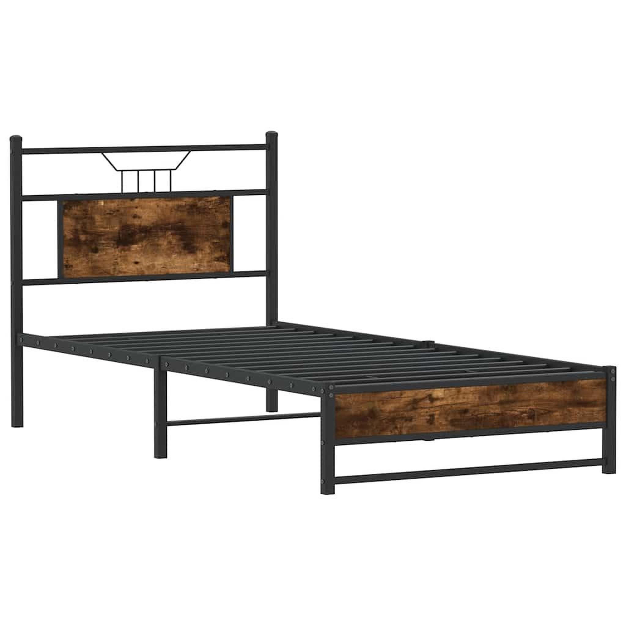 Voir la diapositive 5 : VIDAXL Cadre de lit sans matelas chene fume 90x200cm bois d'ingenierie