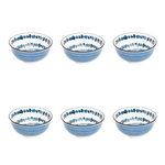 SECRET DE GOURMET Lot de 6 Coupelles en Porcelaine  Umami Rayon  11cm Bleu