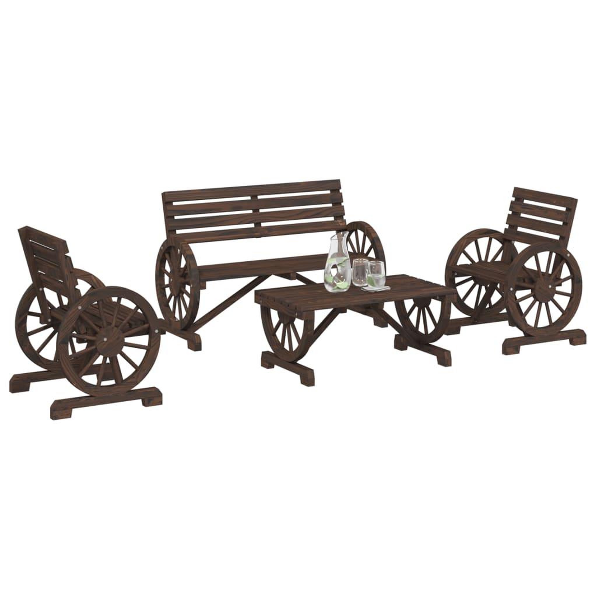 VIDAXL Salon de jardin 4 pcs bois de sapin massif