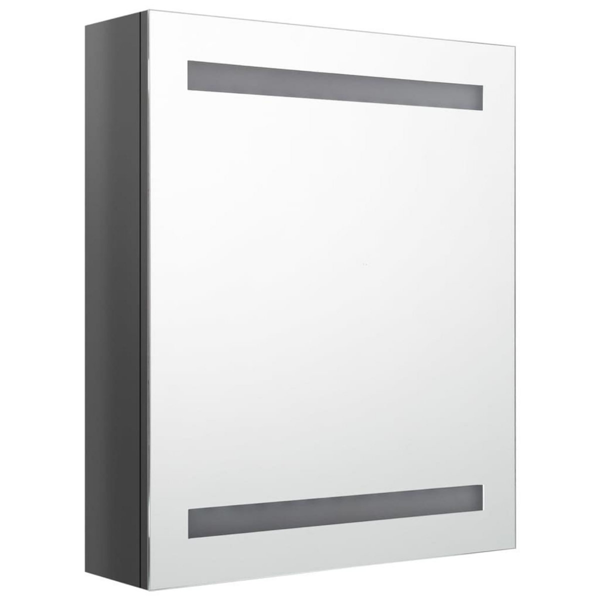 VIDAXL Armoire de salle de bain a miroir LED Gris brillant 50x14x60 cm