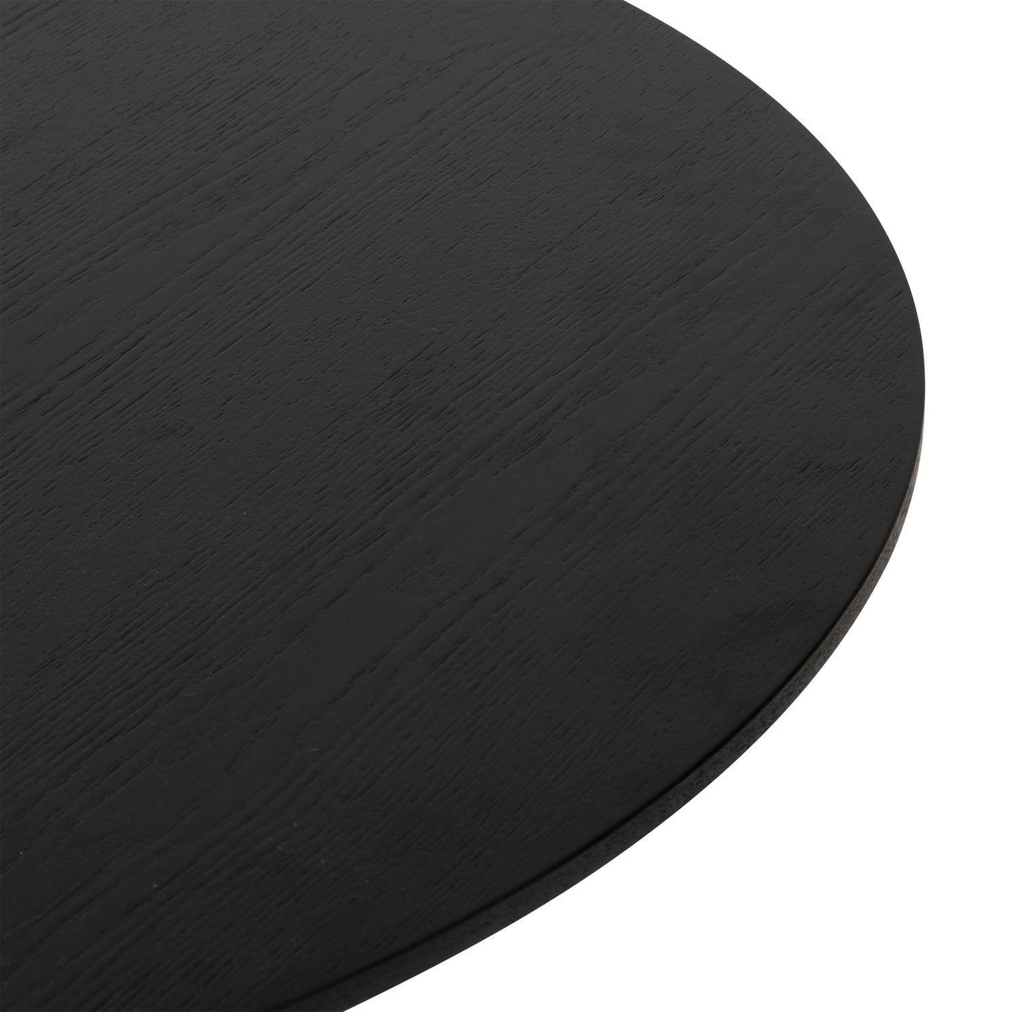 Voir la diapositive 3 : ATMOSPHERA Table à manger ronde en bois pour 4 personnes elias - noir