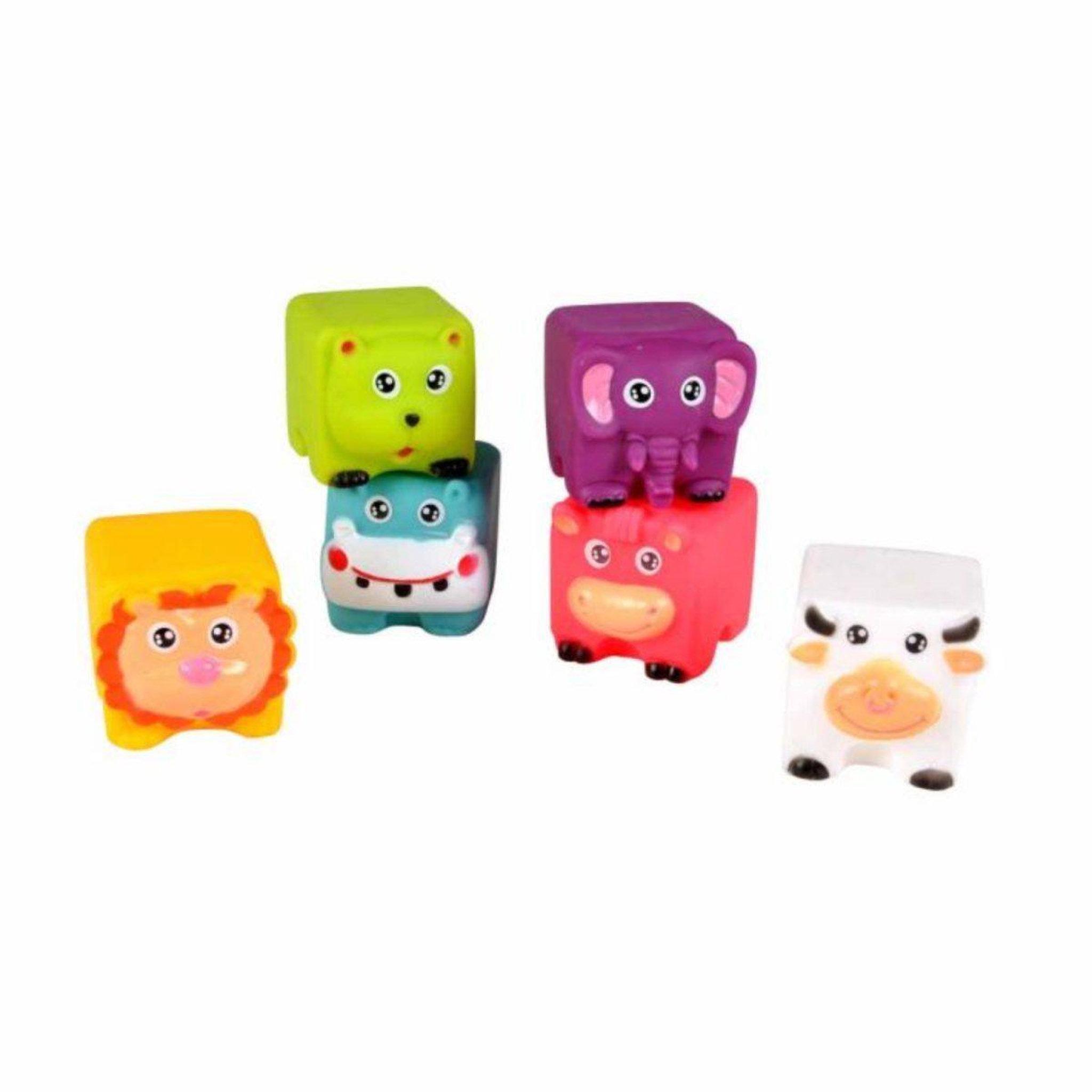 Voir la diapositive 1 : HOMEA Jouet pour le Bain  6 Blocs Animaux  Multicolore