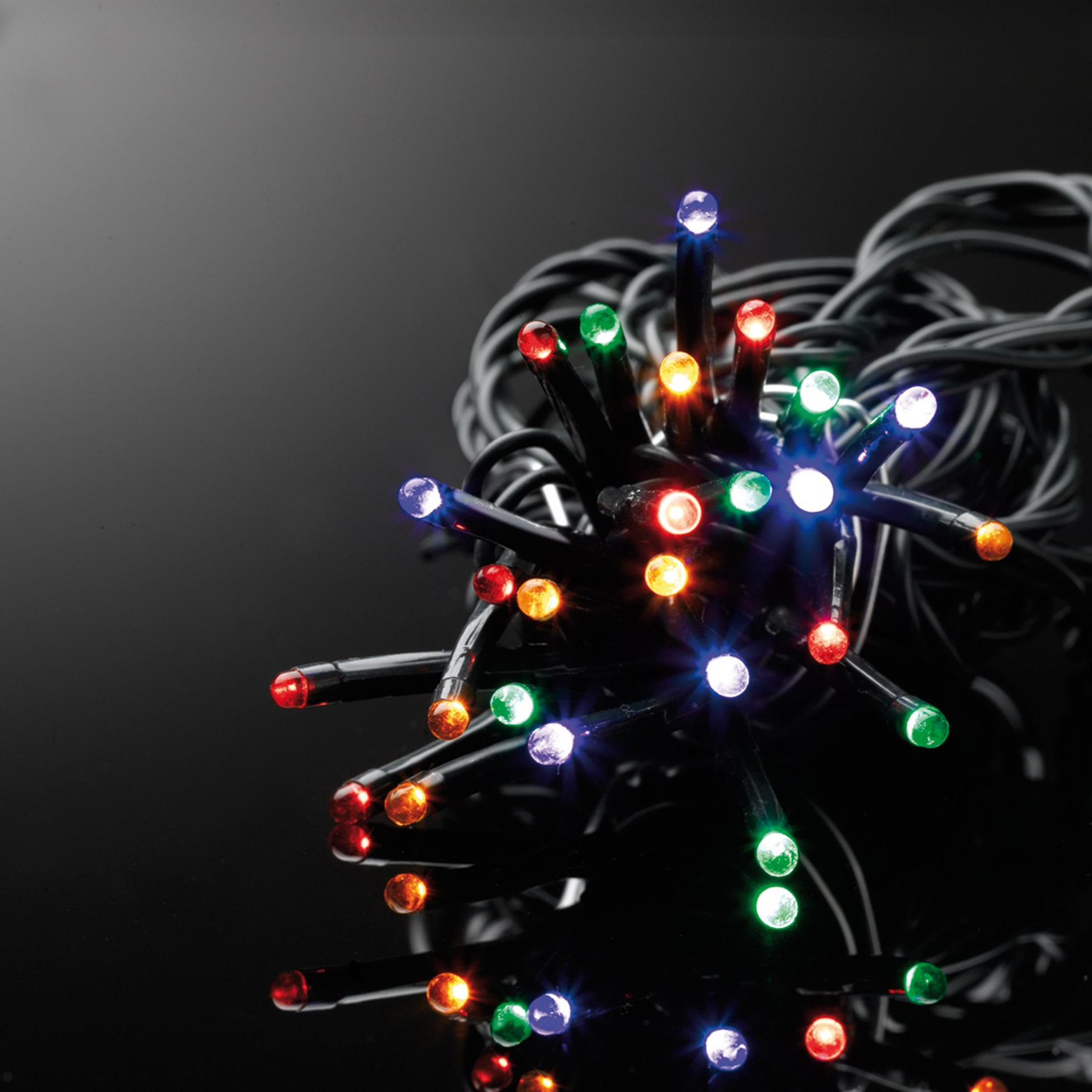 Voir la diapositive 3 : Eden Guirlande électrique exterieur 180 led multicouleur 20m fil noir