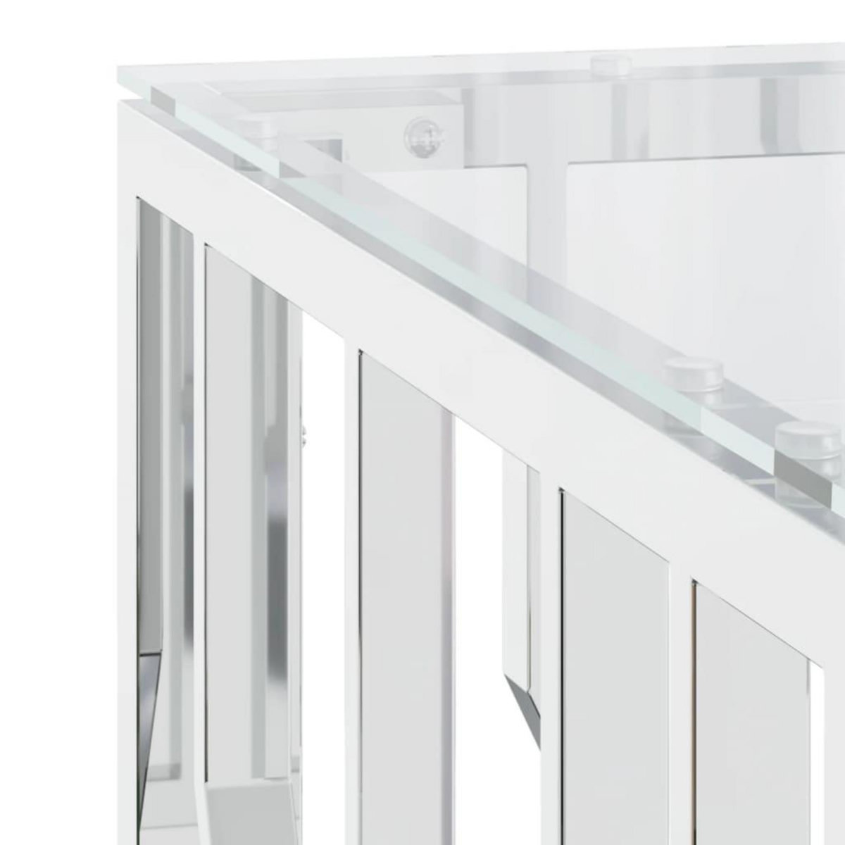 VIDAXL Table basse 80x80x40 cm acier inoxydable et verre