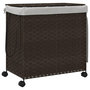 Voir la diapositive 2 : VIDAXL Panier a linge avec roulettes marron fonce 60x35x60,5 cm