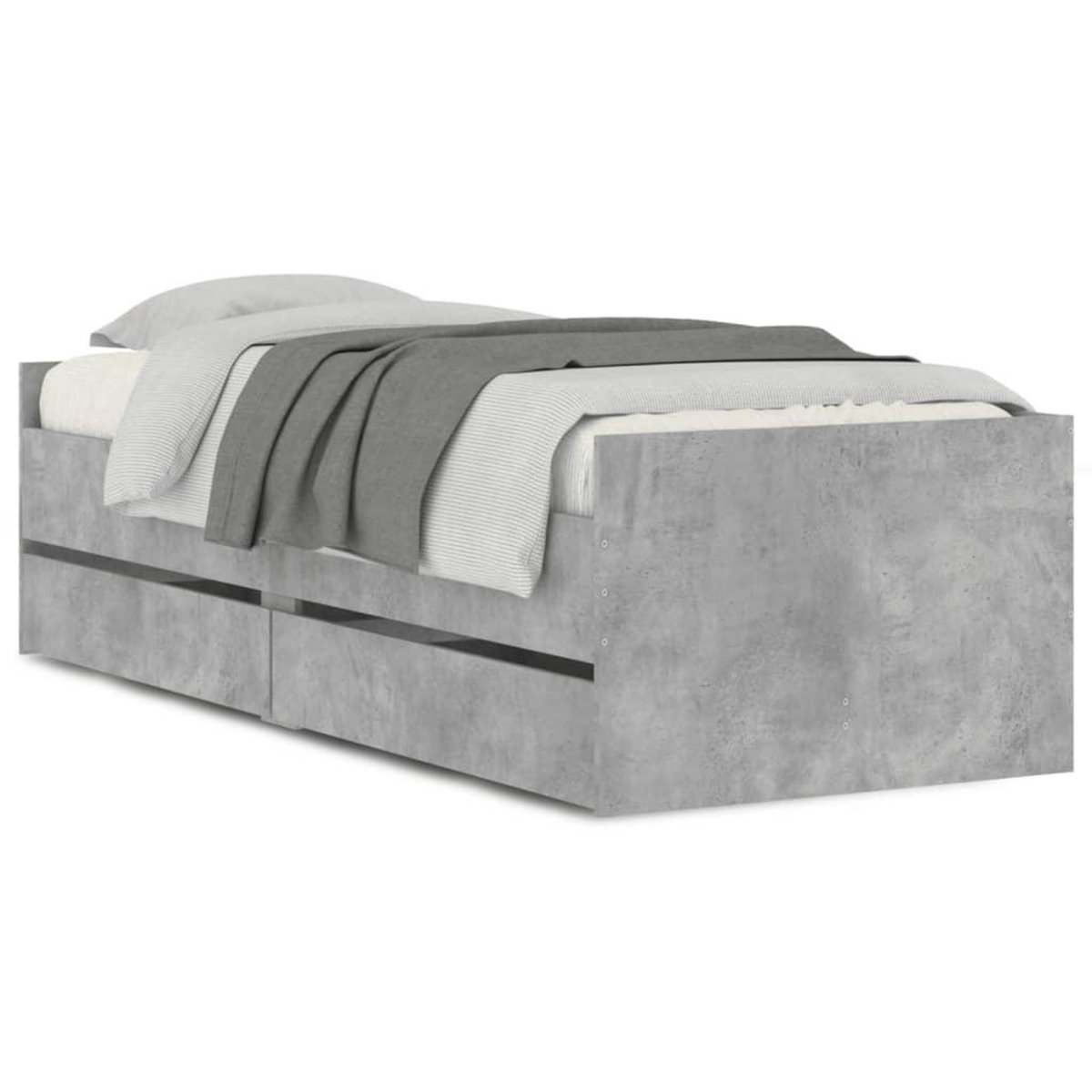 VIDAXL Cadre de lit sans matelas gris beton 75x190 cm
