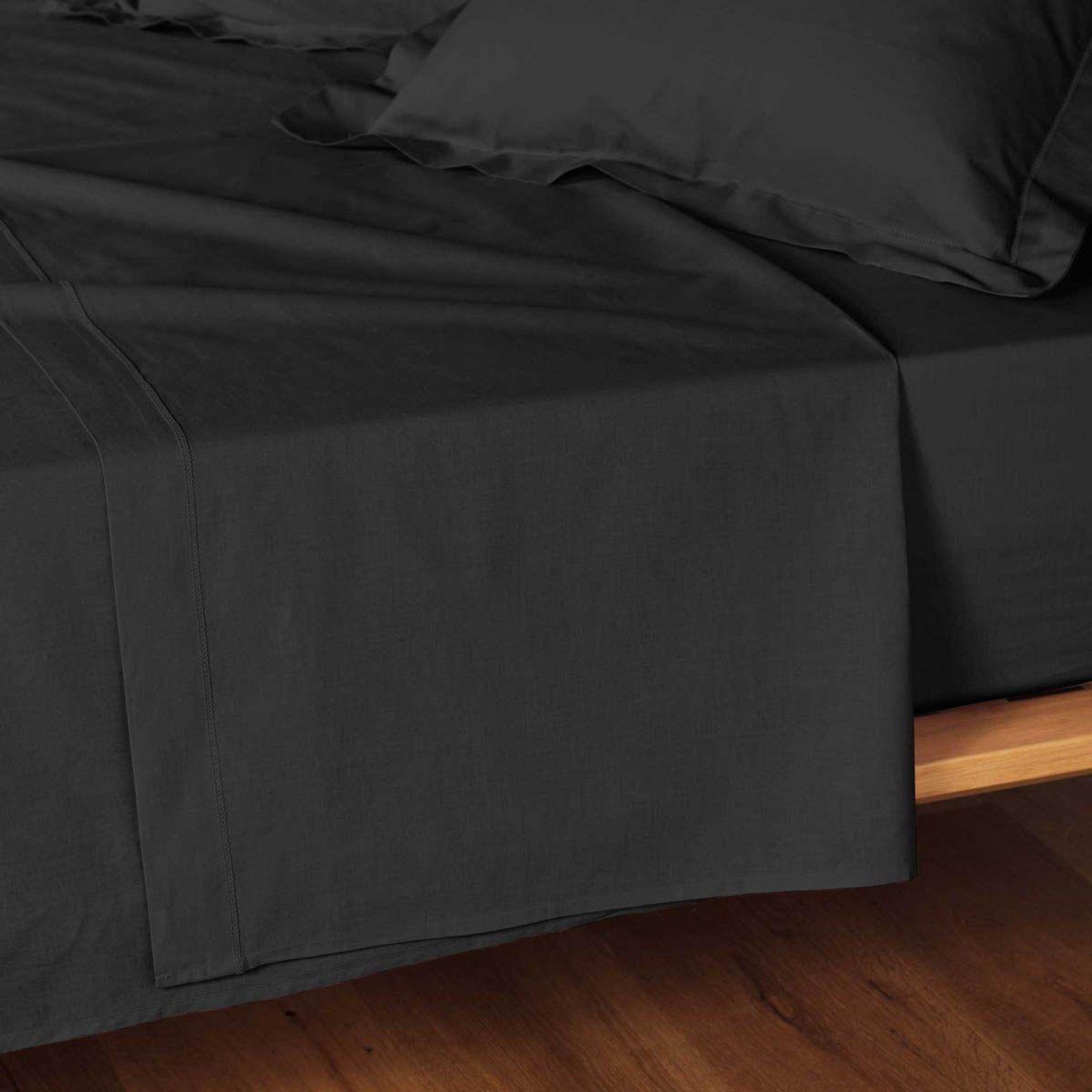 Douceur d'Intérieur Drap Plat  Lina  240x300cm Noir