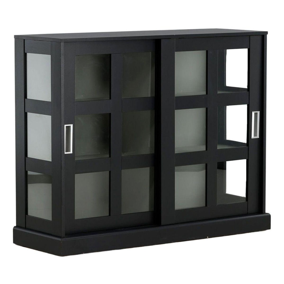 Paris Prix Vitrine Design 2 Portes Lock 120cm Noir pas cher - Auchan.fr