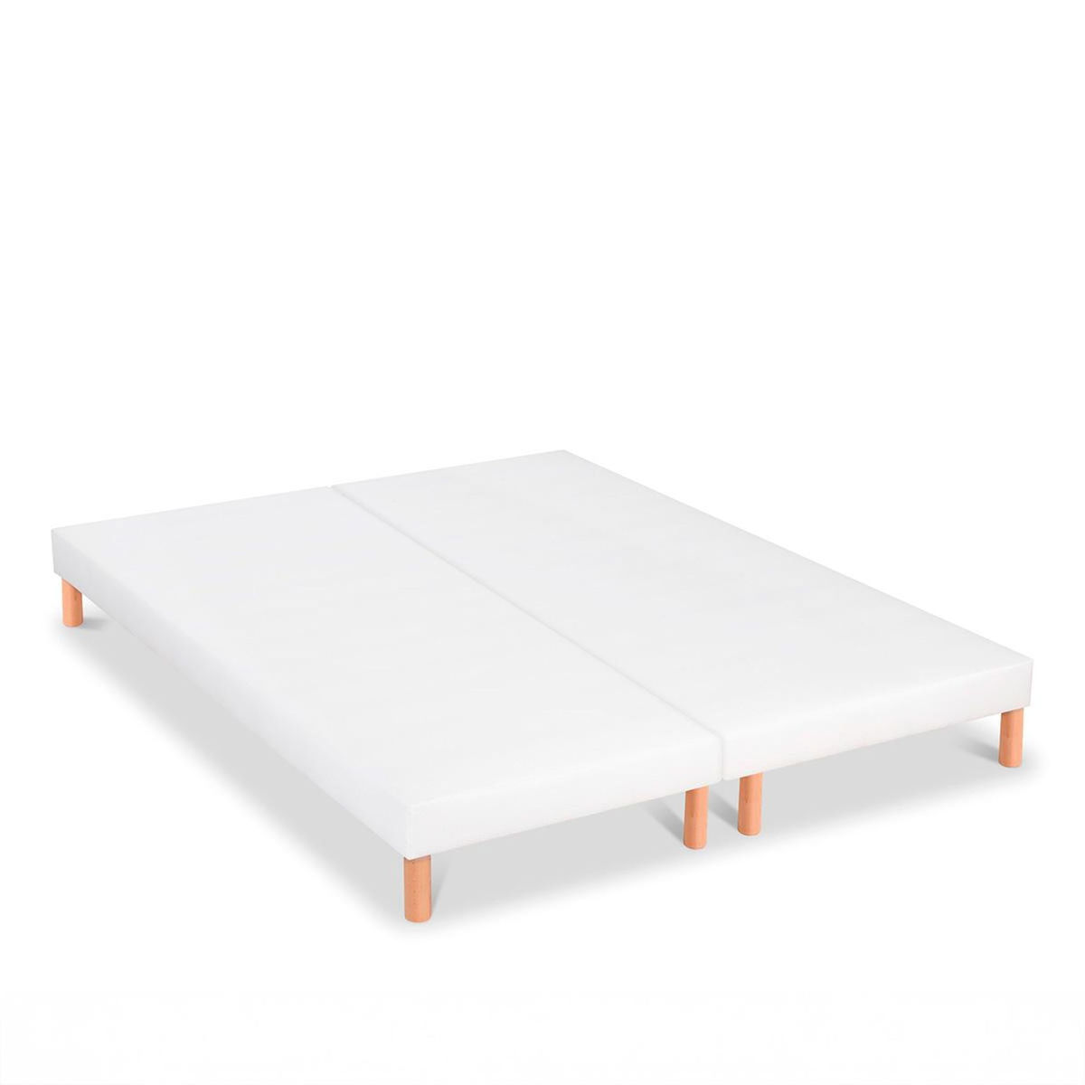 BELLECOUR BELLECOUR LITERIE | Jeu de 2 sommiers tapissiers CAPUCINE | Epaisseur 13 cm | Blanc (pieds inclus)
