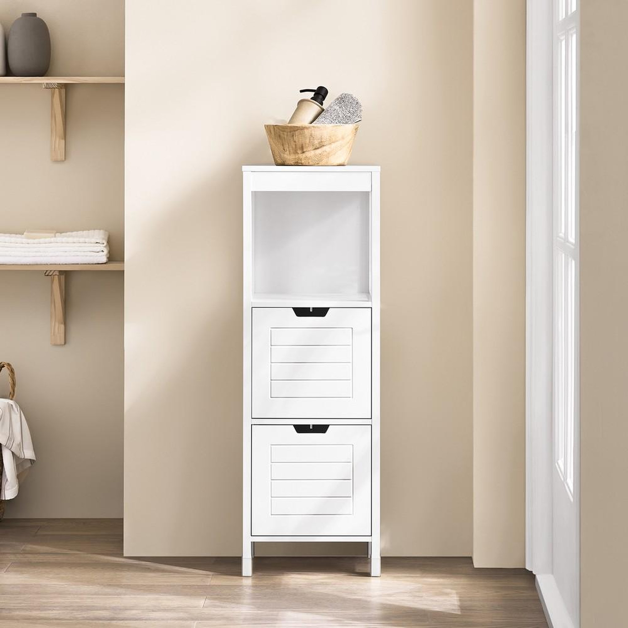 Voir la diapositive 2 : SOBUY SoBuy - Meuble bas de salle de bain à deux tiroirs - Moderne - FRG127