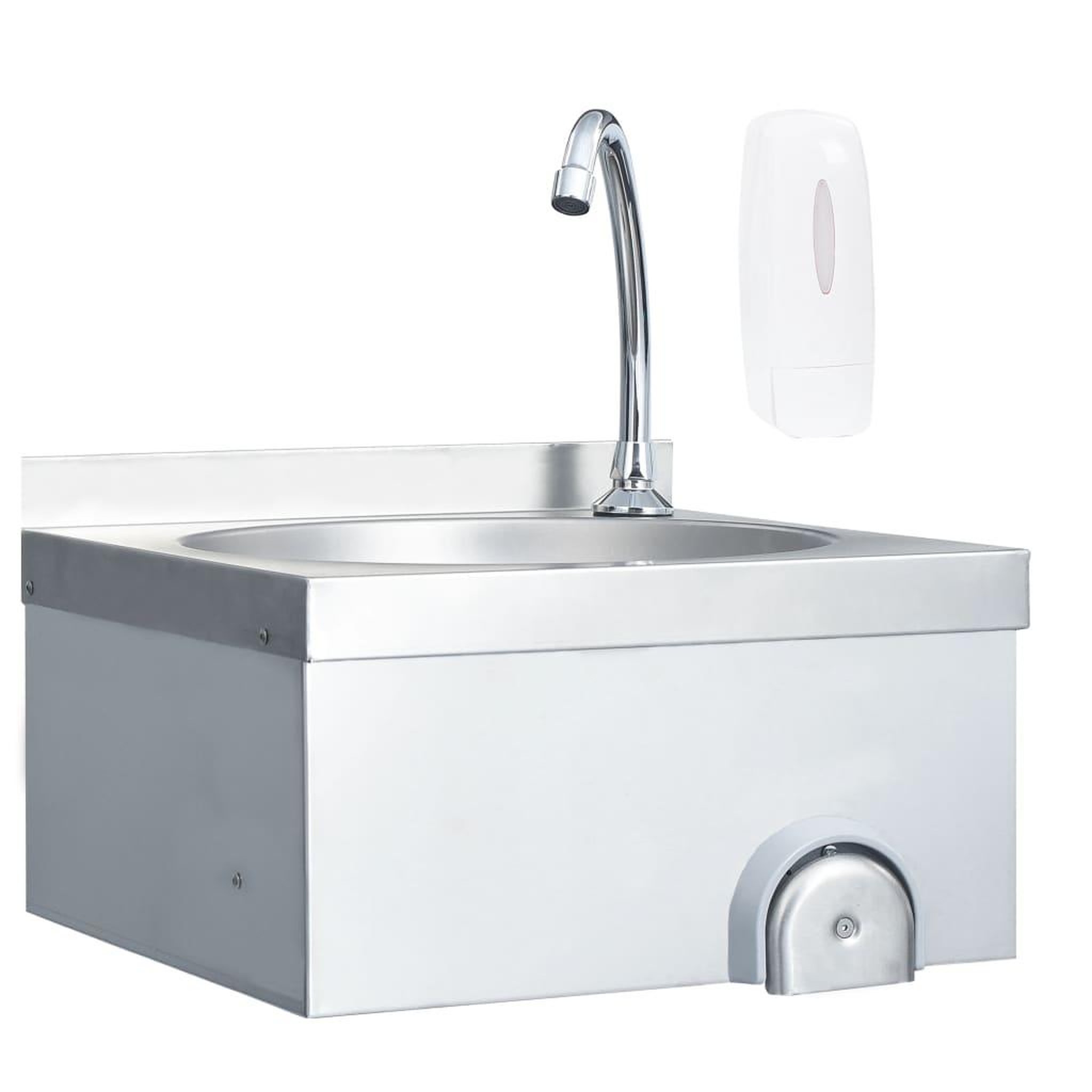 VIDAXL Lavabo de lavage avec robinet et distributeur de savon Inox