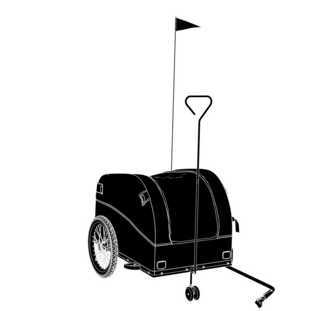 VIDAXL Remorque de vélo noir et vert 45 kg fer