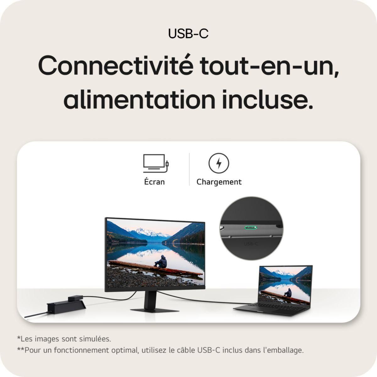 LG Ecran PC 27U421A-B UHD 27'' VA Incurvé