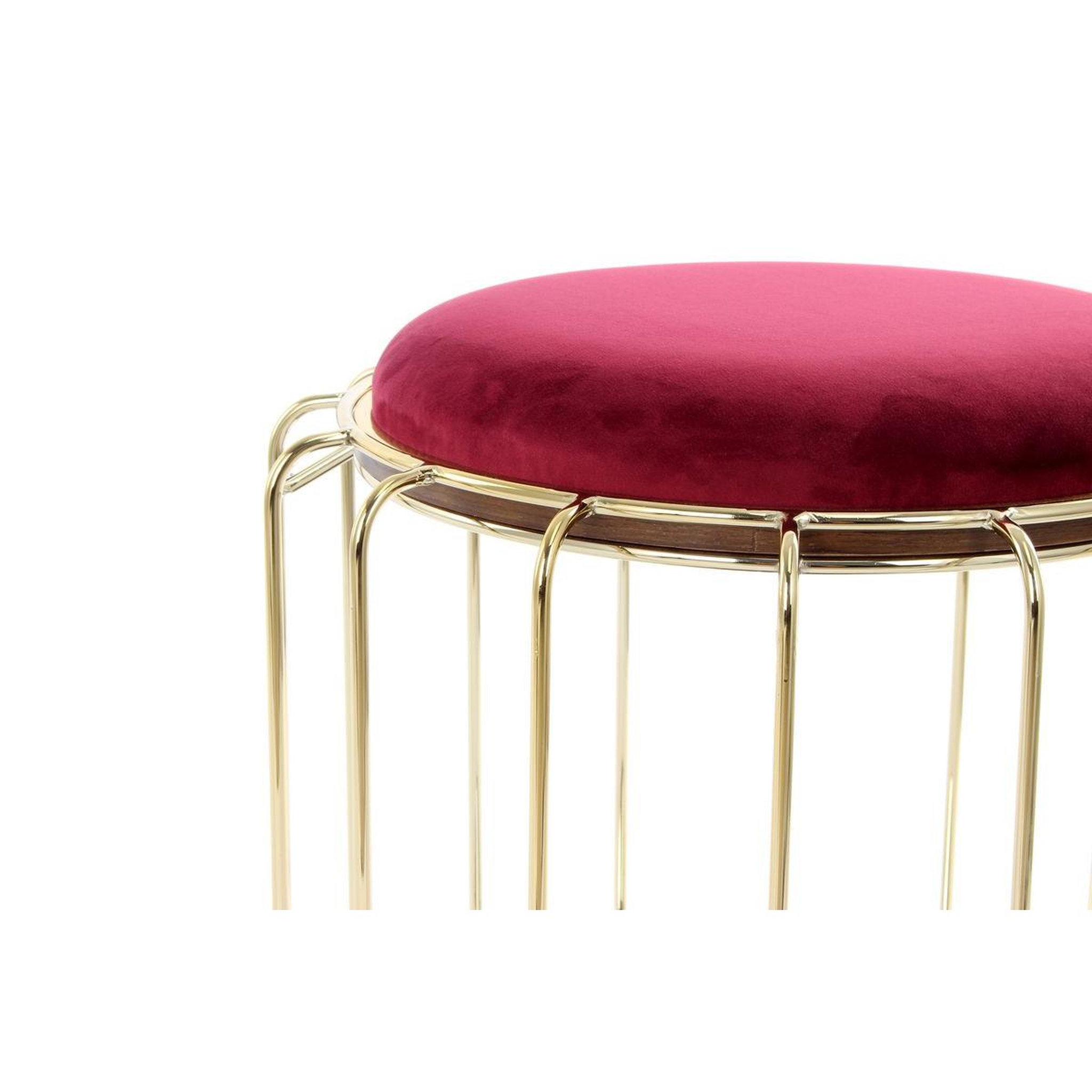 Voir la diapositive 2 : Paris Prix Pouf & table d'appoint  comfortable  50cm rouge & or
