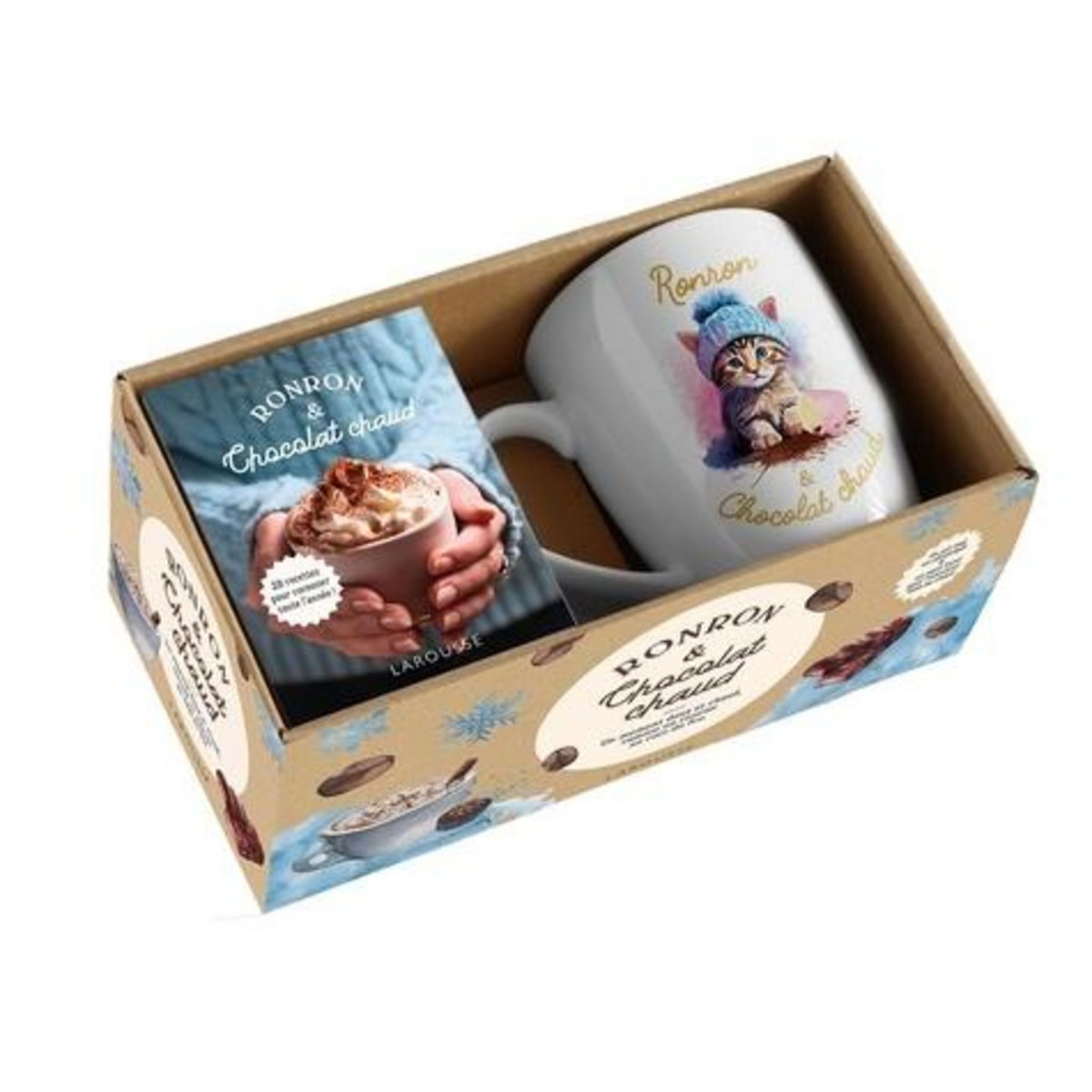 RONRON & CHOCOLAT CHAUD. COFFRET AVEC UN JOLI MUG EN CERAMIQUE ET UN PETIT LIVRET, Augé Séverine