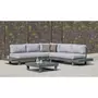 CENTRALE BRICO Salon de jardin Sofa MENFIS - finition anthracite, tissus gris clair - 4 à 6 places