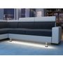 Voir la diapositive 3 : Canapé d'angle 4-5 places fixe avec LED - TOMY - Angle gauche