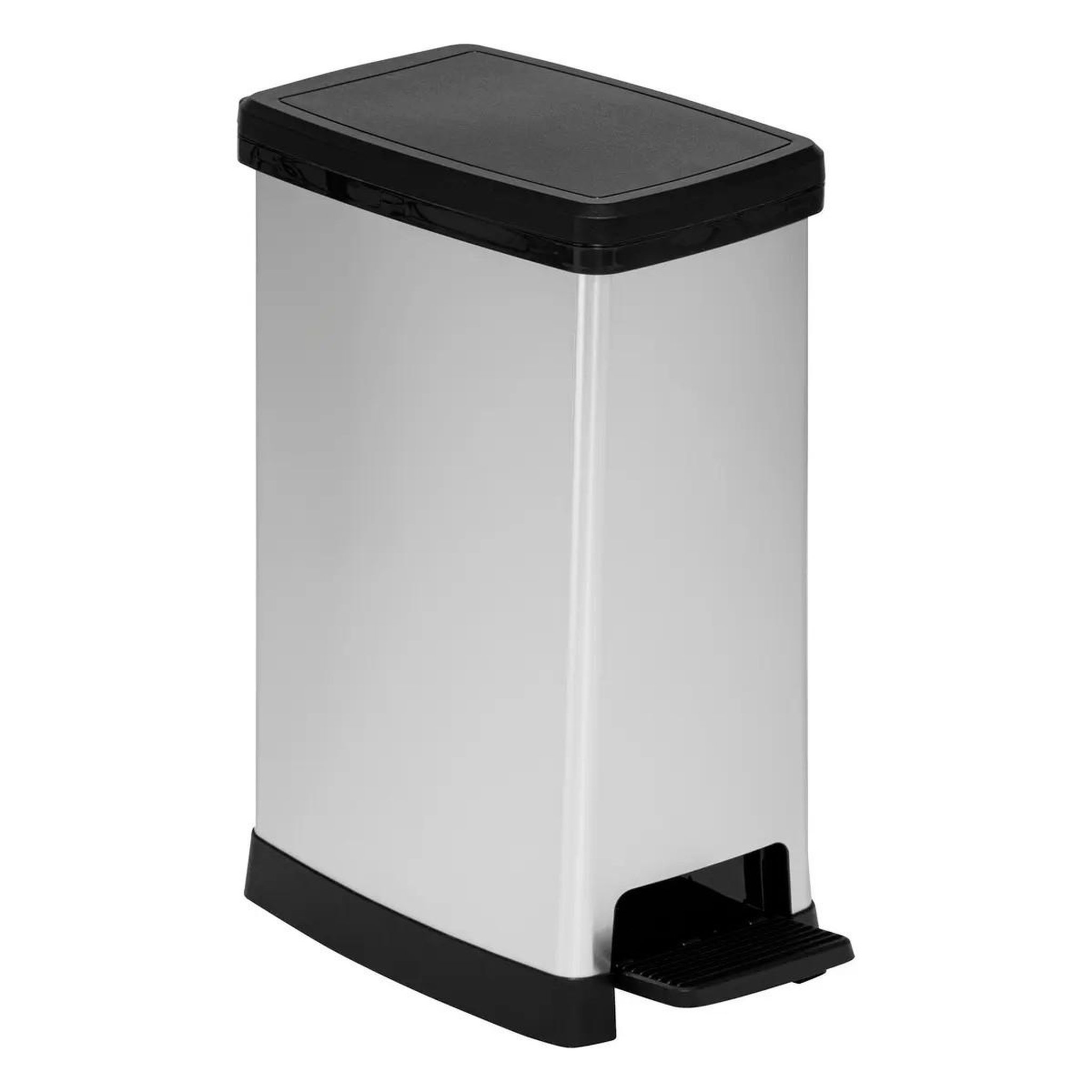 FIVE Poubelle à pédale  slim  40l argent