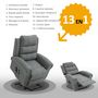 Voir la diapositive 6 : HOMCOM Fauteuil de massage fauteuil releveur électrique inclinaison réglable repose-pied ajustable lin gris chiné