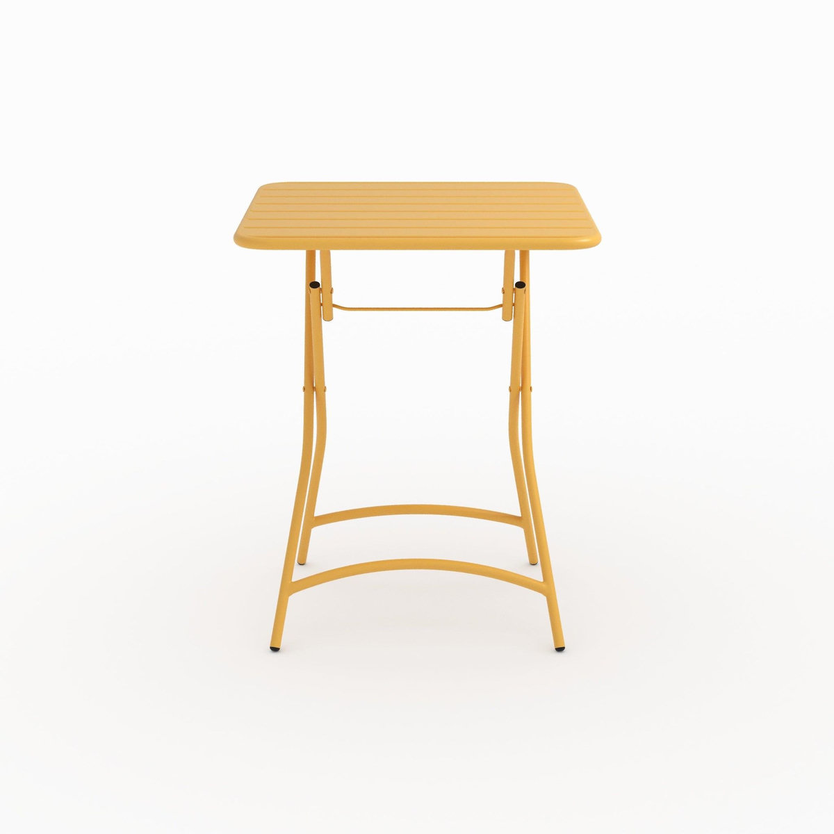 Rendez vous déco Table et chaises de jardin pliantes 2 personnes en métal jaune-Yumi