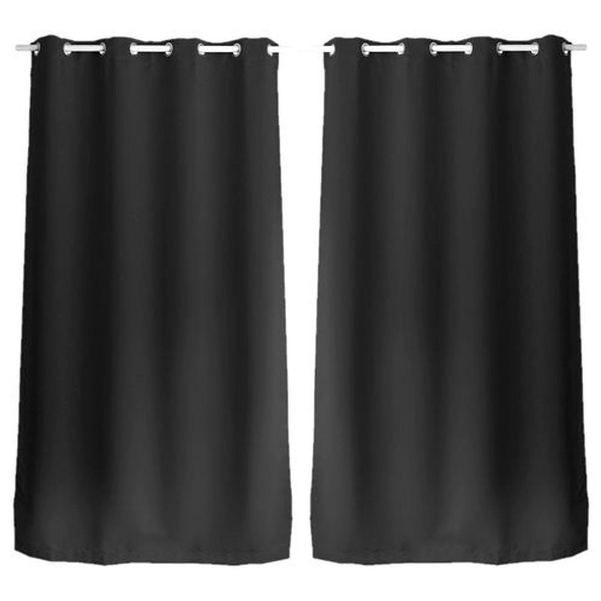 TOILINUX Lot de 2 Rideaux uni avec œillets