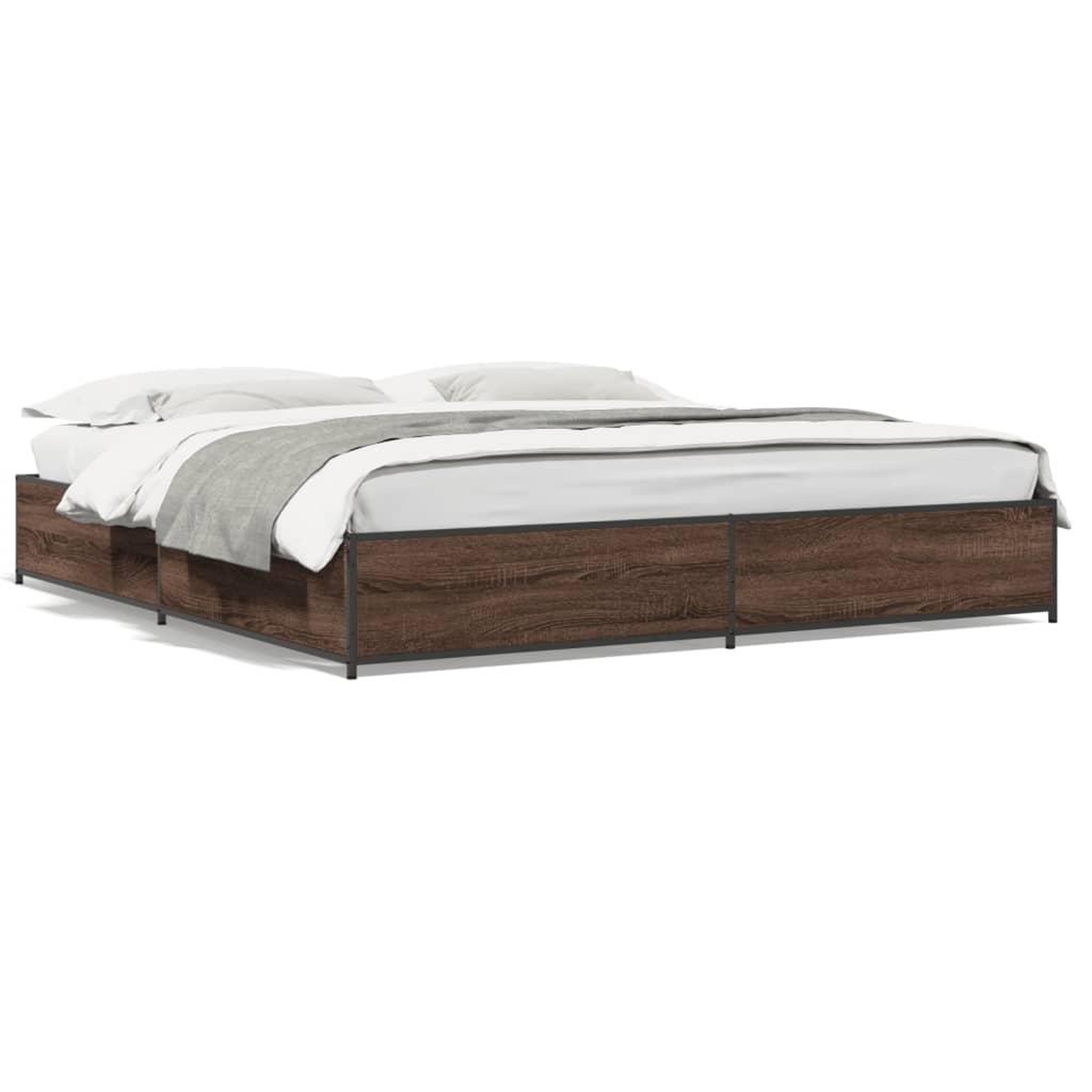 Voir la diapositive 2 : VIDAXL Cadre de lit sans matelas chene marron 200x200 cm