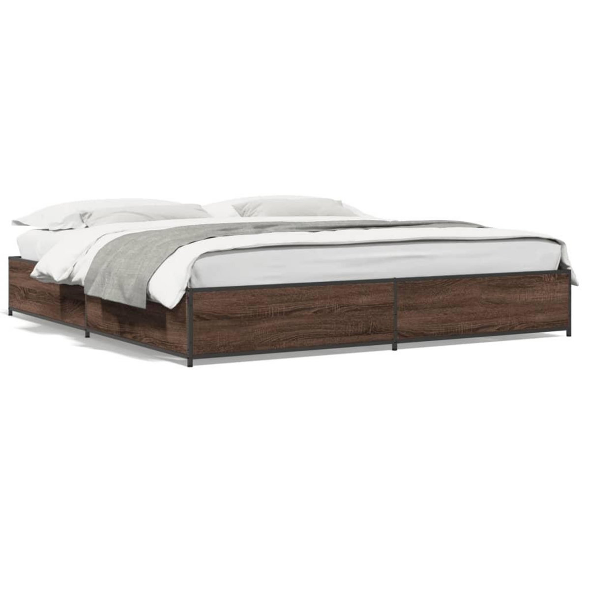 VIDAXL Cadre de lit sans matelas chene marron 200x200 cm