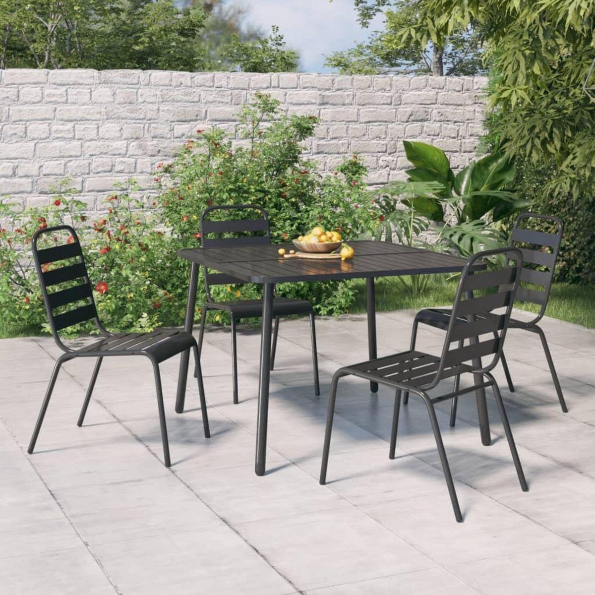 VIDAXL Table de jardin anthracite 100x100x71 cm acier