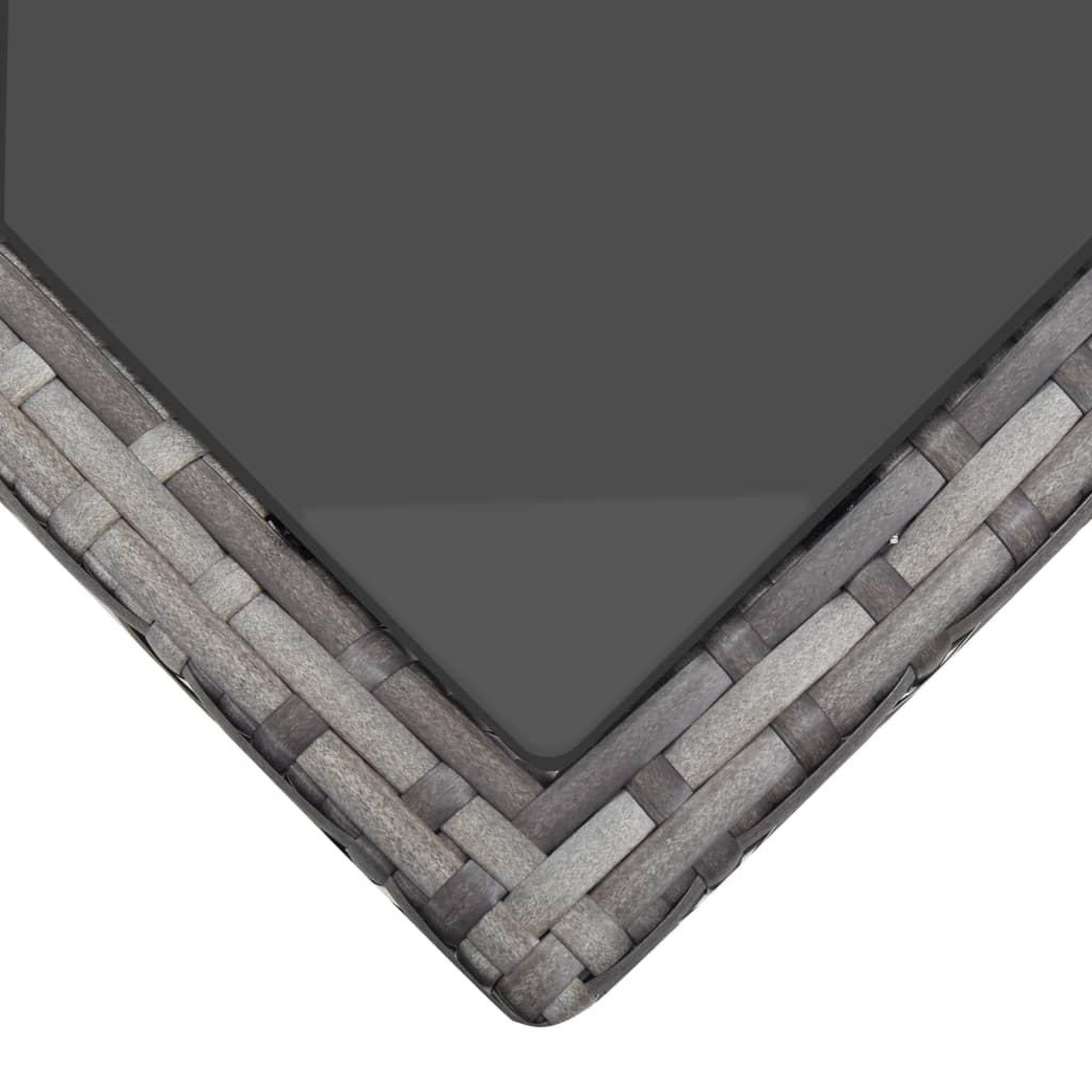 Voir la diapositive 5 : VIDAXL Ensemble a manger d'exterieur 5pcs coussins resine tressee gris
