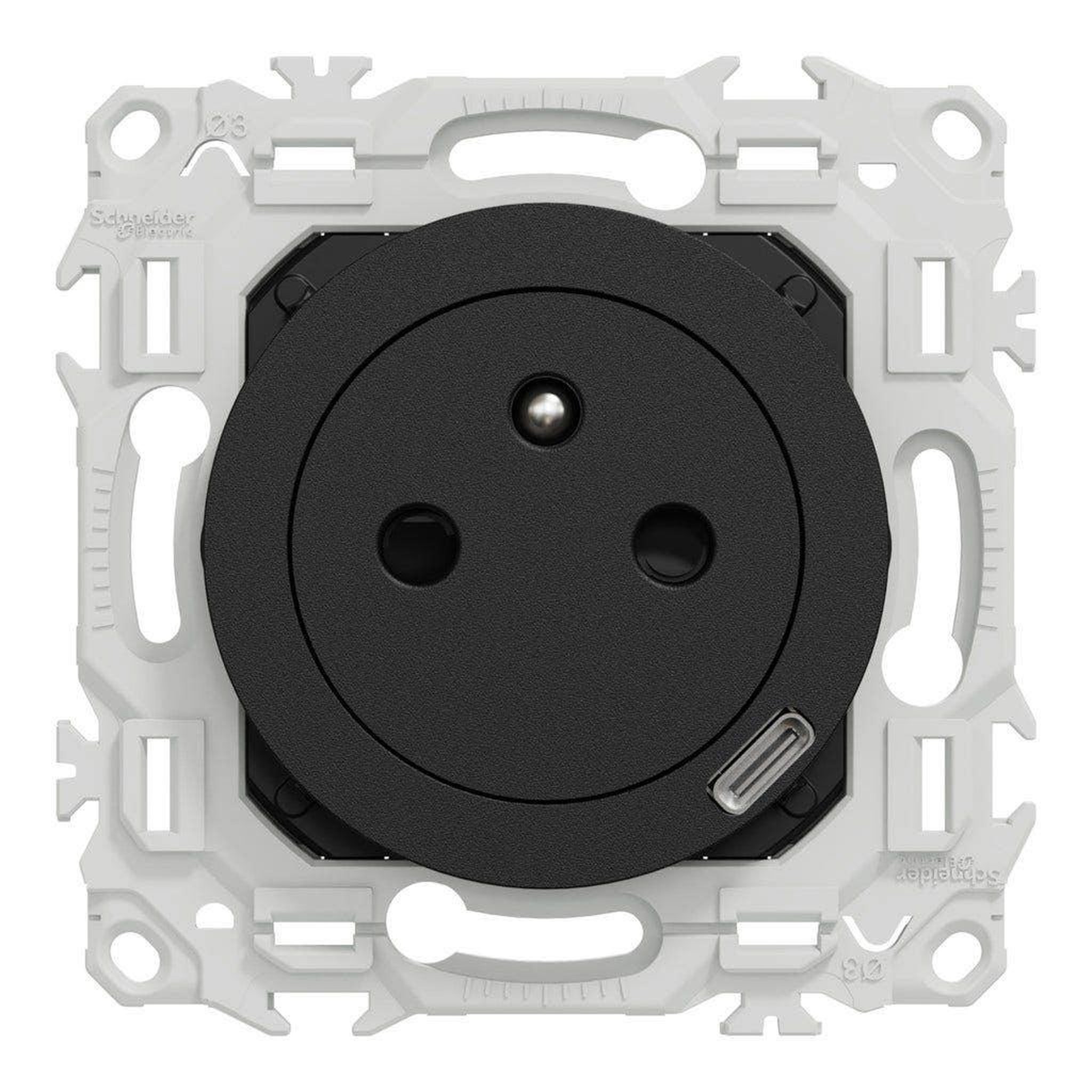 Schneider Electric Prise courant fort odace - noir onyx