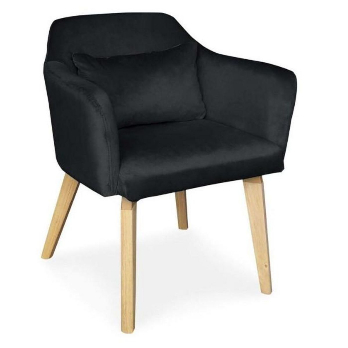 Paris Prix Lot de 2 Fauteuils Velours  Scanda  70cm Noir