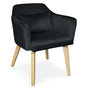 Voir la diapositive 2 : Paris Prix Lot de 2 Fauteuils Velours  Scanda  70cm Noir