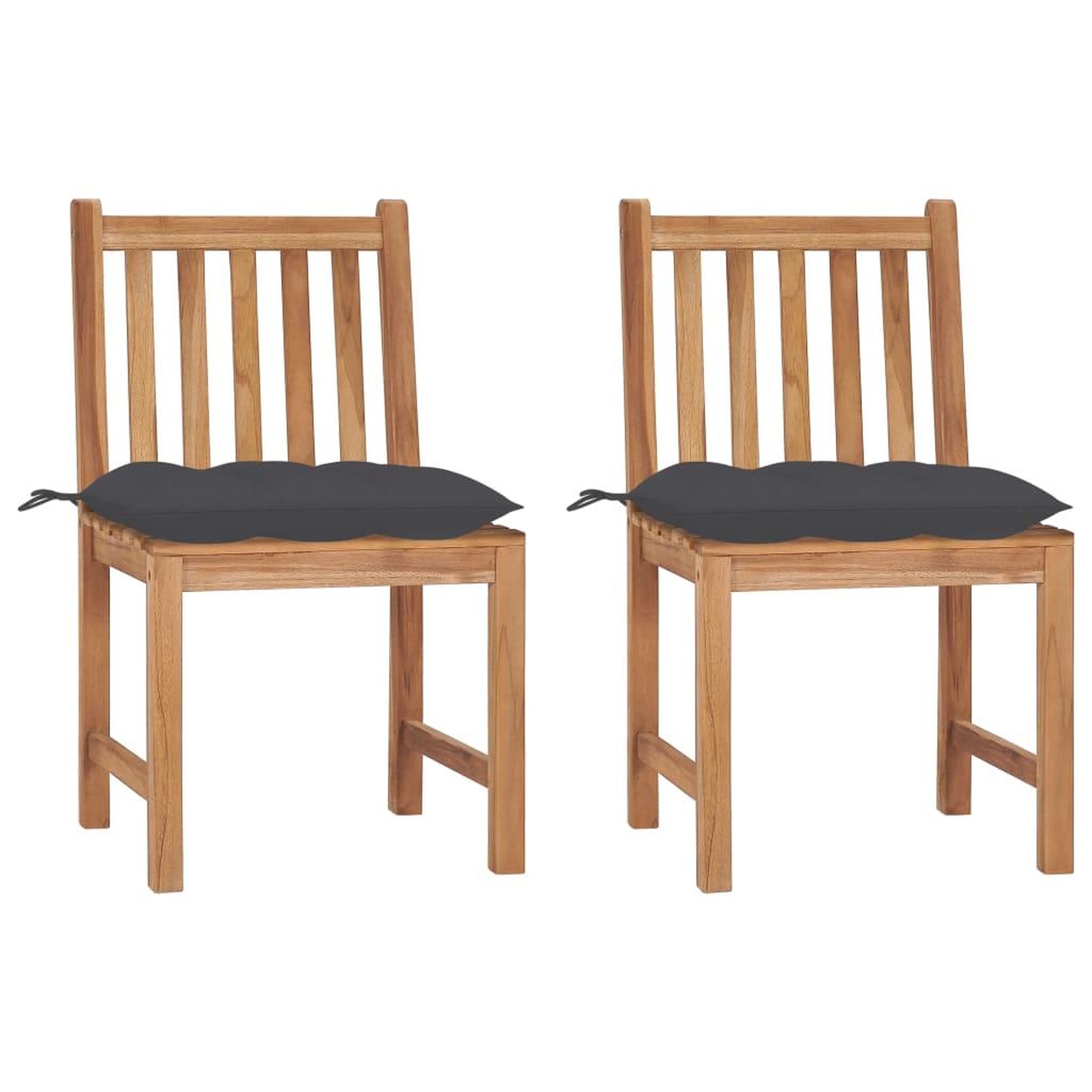 Voir la diapositive 1 : VIDAXL Chaises de jardin lot de 2 avec coussins Bois de teck massif