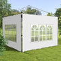 Voir la diapositive 4 : OUTSUNNY Lot de 2 parois latérales pour tonnelle 3 x 3 m ou 3 x 4 m - bâches de barnum 295 x 195 cm blanc