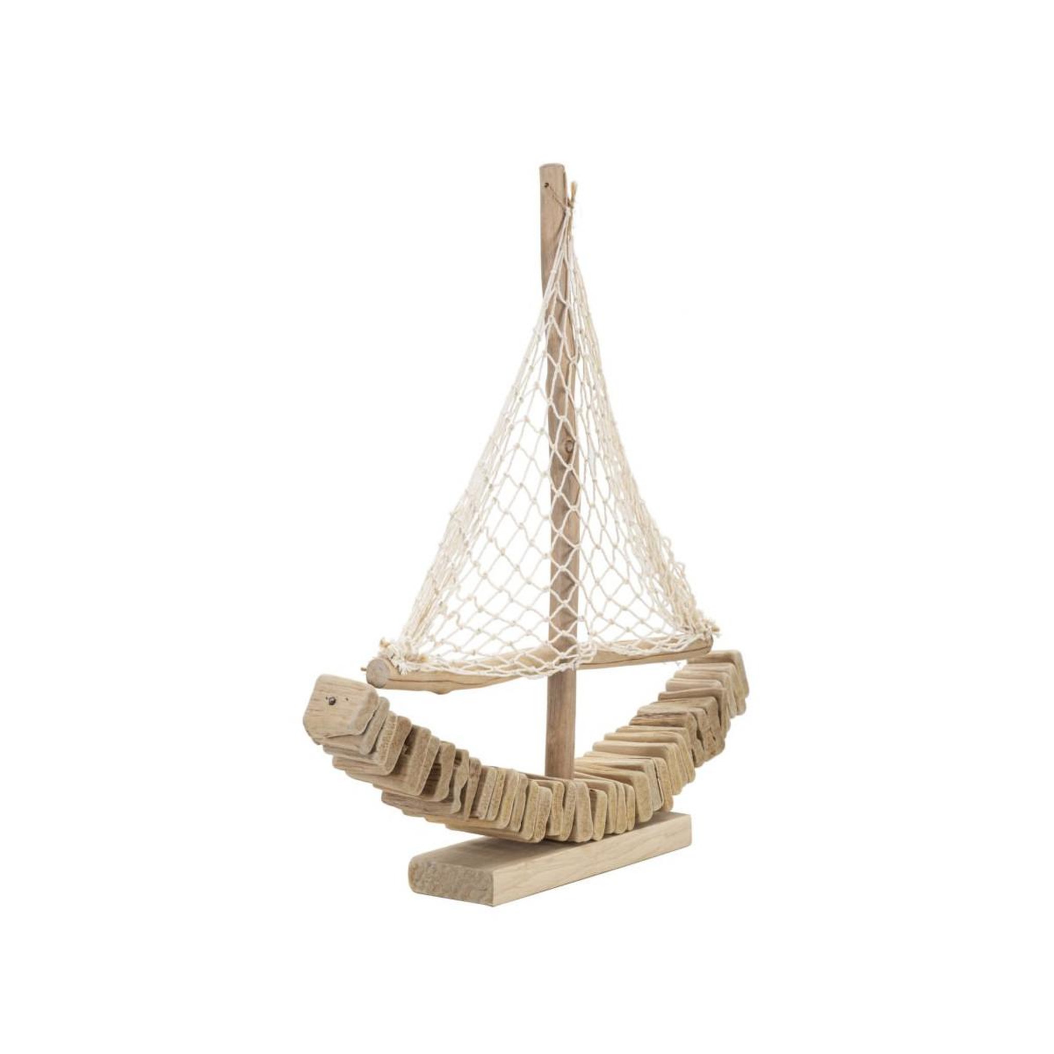 Voir la diapositive 2 : Paris Prix Bateau voilier déco en bois  tanoak  45cm naturel