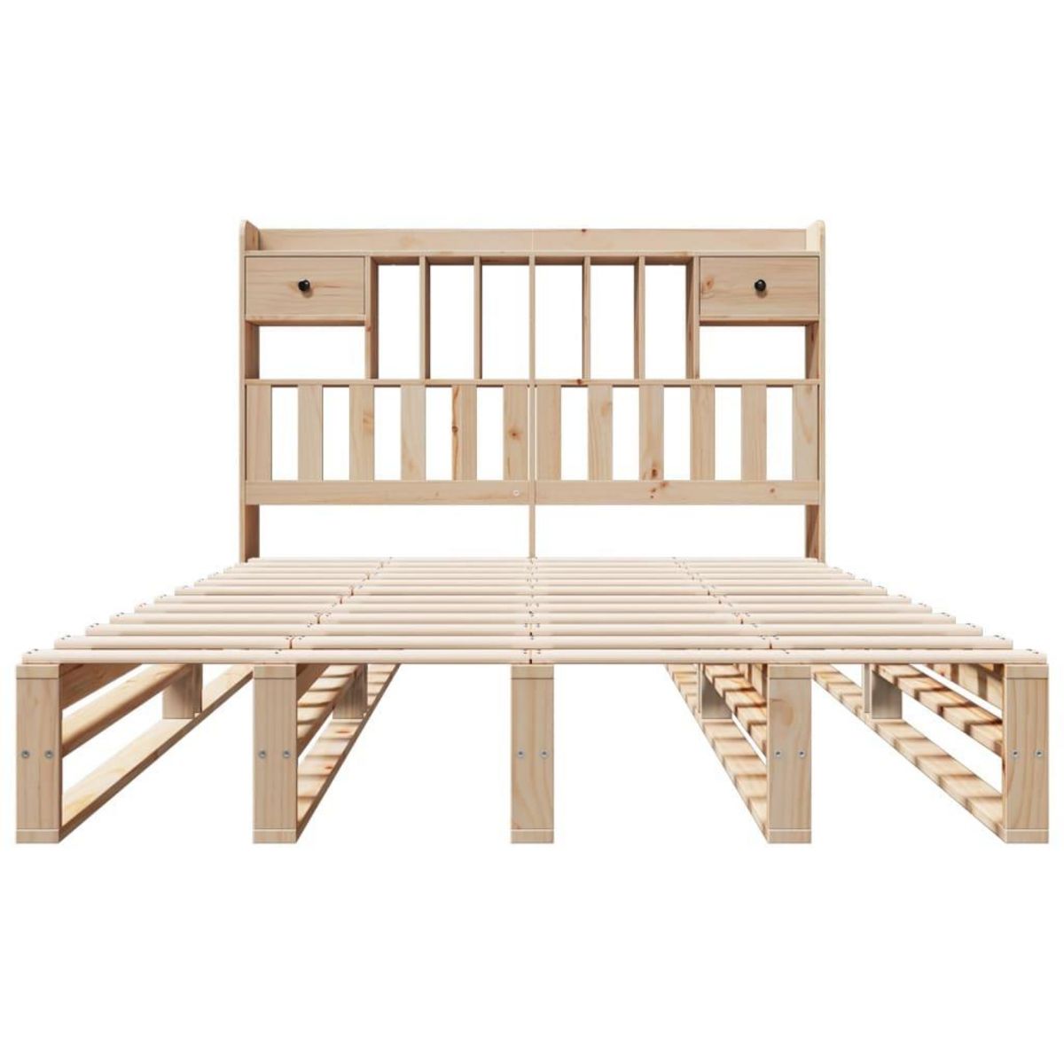 VIDAXL Lit bibliotheque sans matelas 160x200 cm bois massif de pin