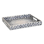 ATMOSPHERA Plateau en Coquillage  Sheila  30x38cm Gris