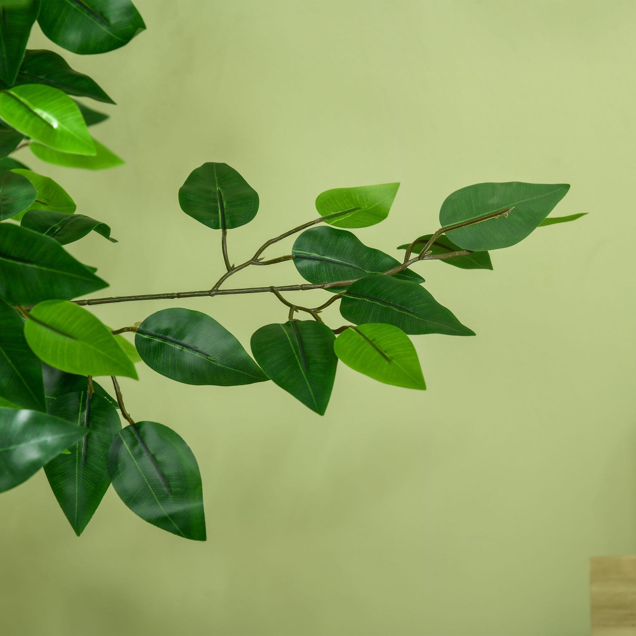 Voir la diapositive 6 : HOMCOM Arbre artificiel plante artificiel ficus hauteur 1,5 m tronc branches liane lichen feuilles grand réalisme pot inclus